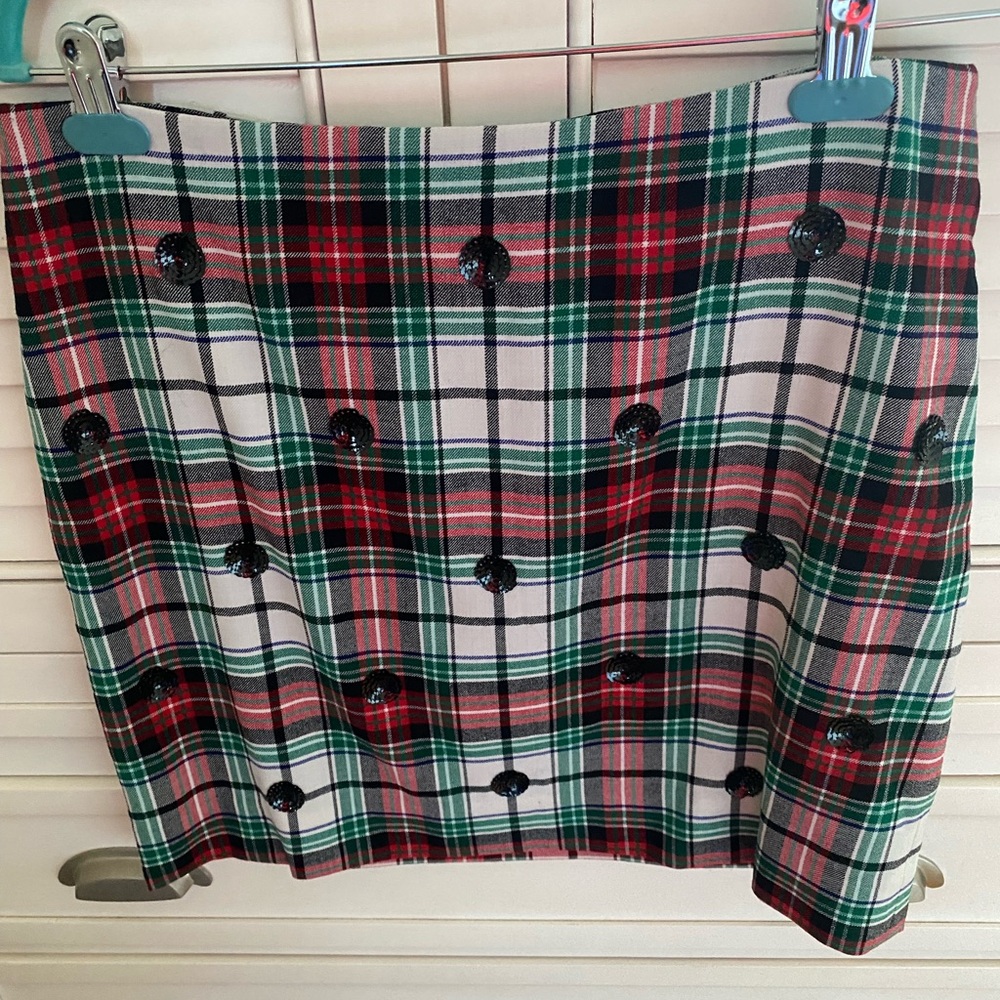 Vineyard Vines Red and Green Plaid Mini Skirt
